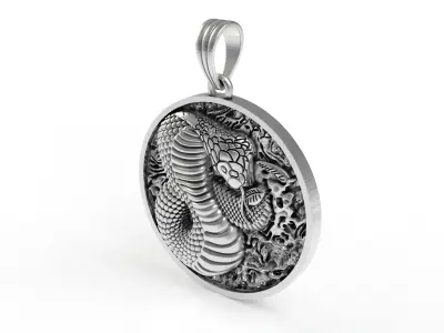 Snake Coin Pendant 3D print model