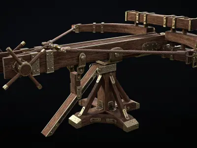Ballista wooden machine Free low-poly 3D model