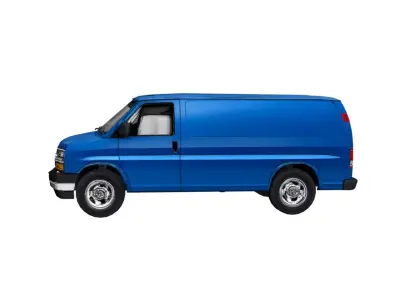 Chevrolet G Series Van Low Poly Classic Cargo Vehicle Model Low-poly 3D model