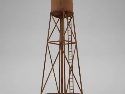 Water tower 02 Low-poly 3D model purchase