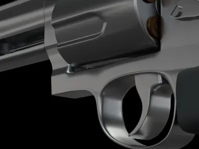 High poly revolver 3D model