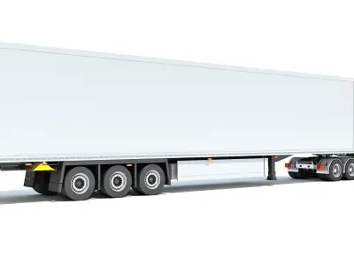 Truck with Reefer Refrigerator Trailer 3D model purchase