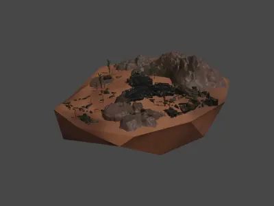 Tower defance map Low-poly 3D model