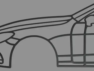 Mercedes Benz A238 Wall Silhouette 3D print model