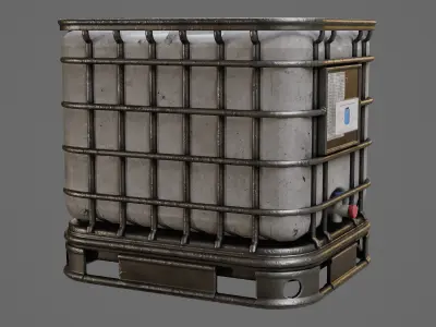 Water Tank Game Ready Model Low-poly 3D model
