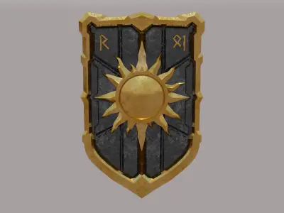 Bastion of the Zenithgold Heroic Paladin Armor and Weapon Set 3D model