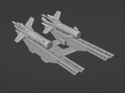 FALANGA 9M17 - FLEYTA - Anti-Tank Missile and Mount 3D print model