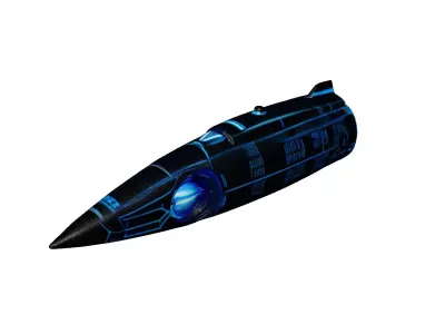 Sleek Futuristic SciFi Submarine Drone 3D model