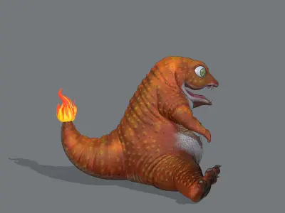 Charmander Lizard Low-poly 3D model