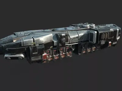 Future sci-fi bomber spacecraft 3D model