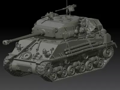 WWII American Tank 3D print model