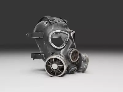 Post Apocalyptic Gas Mask  Realistic Worn Survival Prop Low-poly 3D model