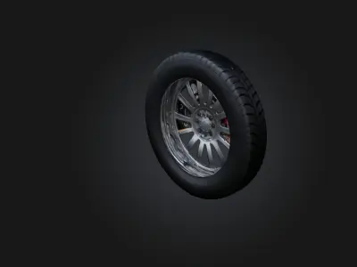 Car Wheel Low-poly 3D model by your3dworld
