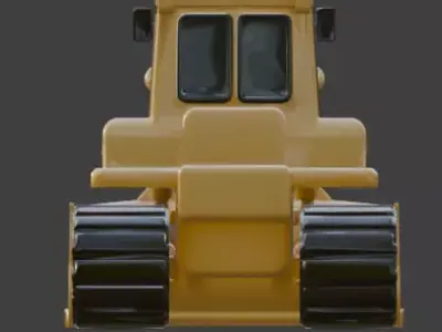 Stylized Cartoon Heavy Bulldozer 3D Model Low-poly 3D model