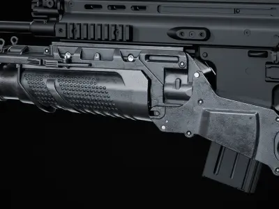 grenade launcher FN 40 GL Low-poly 3D model