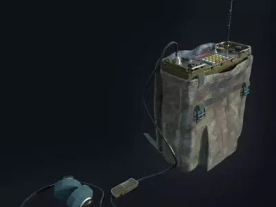 Military radio Low-poly 3D model