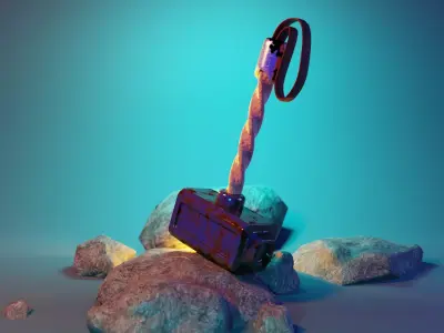 Hammer Low-poly 3D model 8