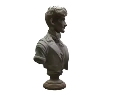 Victorian Gentleman Scholar Bust Classical Stylized Portrait 3D model
