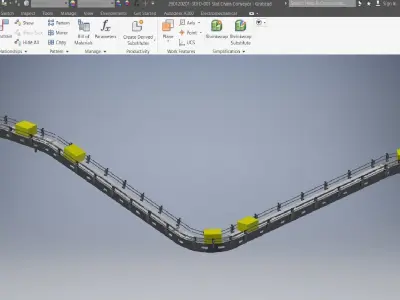 Slat Chain Conveyor industrial machine 3D model