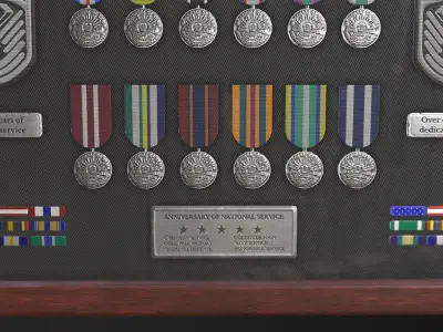 Police Medal Board Low-poly 3D model