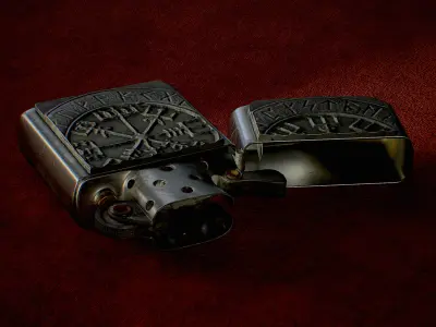 zippo  lighter  realistic  Low-poly 3D model