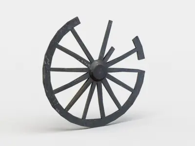 Damaged wheel Low-poly 3D model purchase