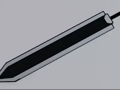 Guts Sword Low Poly 3D model
