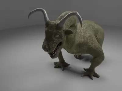 green monster Low-poly 3D model