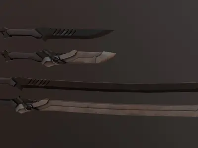 Sword and Blade  Low-poly 3D model