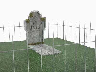 cemetery - grave Low-poly 3D model