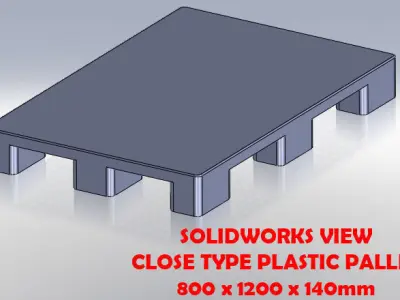 PLASTIC PALLET 800x1200x170-140 3D model