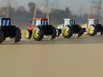 Tractor Collection Game Asset Low-poly 3D model