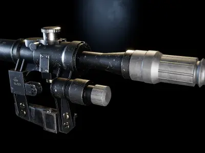 AAA PSO-1 Sniper Scope Game Ready PBR Low-poly 3D model