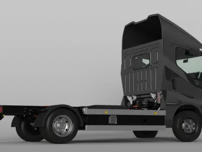 Electric Black Truck No Cargo 3D model