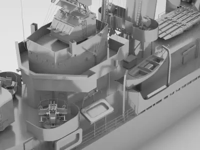  USS Hoel DD-533 - Fletcher Class Destroyer  3D model