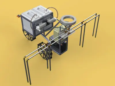 FARM SPRAYER AUTONOMOUS UNMANNED ROBOT FIELD TRACTOR AGRICULTURE 3D model