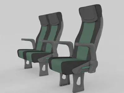 Bus and Train Seat Passenger Rigged 3D model