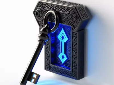 Enchanted USB Key and Keyhole 3D model