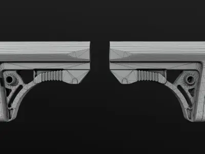 Leapers UTG PRO Model 4 Ops S3 AR15 Collapsible Buttstock Low-poly 3D model