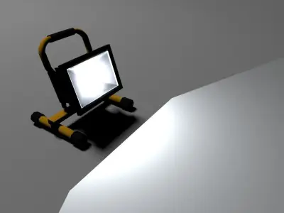Low-poly Lamp led flood light Low-poly 3D model