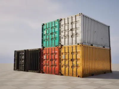 Container Ships Low-poly 3D model