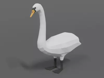 Low Poly Cartoon Swan Low-poly 3D model