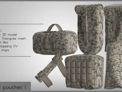 TACTICAL POUCHES  3D model purchase