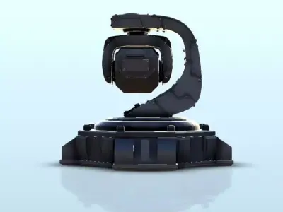 Laser gun turret on axis 2  supported version - Future Sci-Fi SF 3D print model