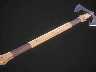 Medieval Axe 05 Low-poly 3D model