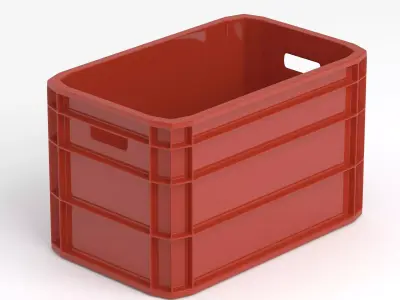Portable Plastic Crate red 3D model