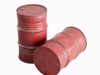 Industrial Barrel 01  Low-poly 3D model