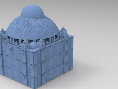 Sci fi City Dome palace model 4 3D model