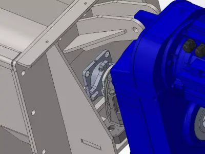 DOUBLE-SIDED MIXING SCREW CONVEYOR 3D model