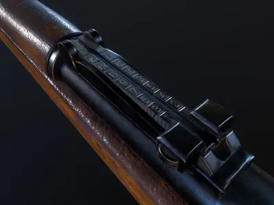 Mauser 98k  kar98 WW2 german Rifle Low-poly 3D model